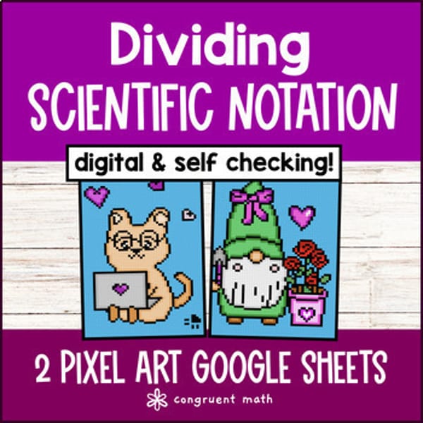 Thumbnail for Dividing Scientific Notation Digital Pixel Art Positive and Negative Powers