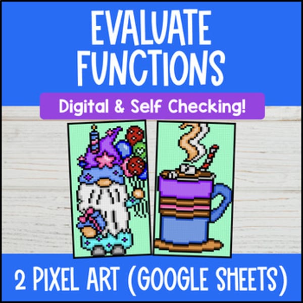 Thumbnail for Evaluate Functions from Equations and Graphs Digital Pixel Art Input Output