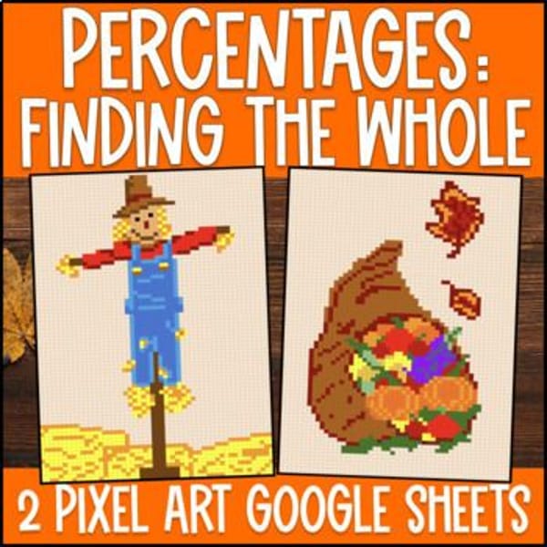 Thumbnail for [Thanksgiving] Percents Finding the Whole Digital Pixel Art | Percentages