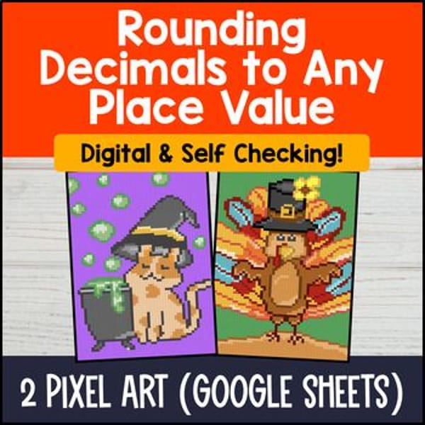 Thumbnail for [Thanksgiving] Rounding Decimals to Any Place Value Digital Pixel Art 5th Grade