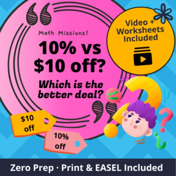 Thumbnail for Percents & Money Real-Life Math Project | Coupons, Financial Literacy