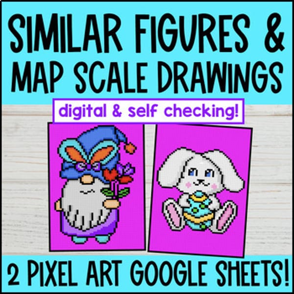 Thumbnail for [Spring] Similar Figures Digital Pixel Art | Scale Factors, Map Scale Drawings