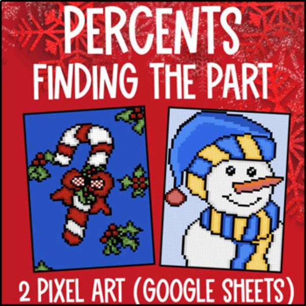 Thumbnail for [Winter] Finding the Part Digital Pixel Art | Percents Word Problems