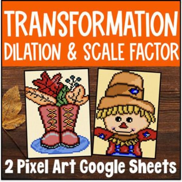 Thumbnail for [Halloween] Dilations, Scale Factor, Transformations Digital Digital Pixel Art