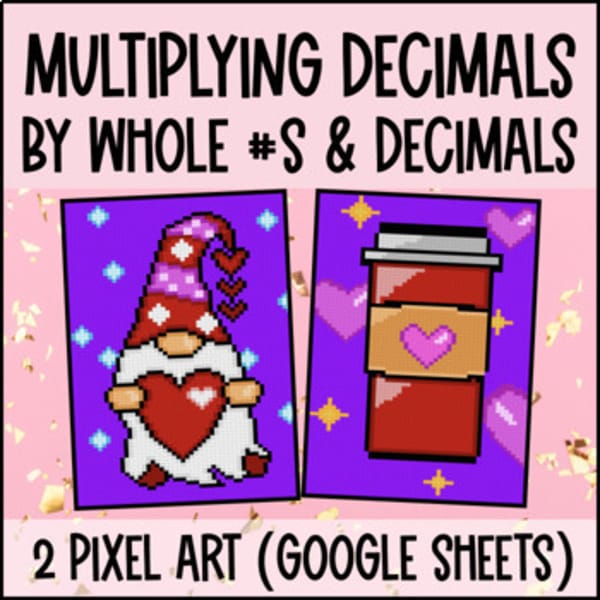Thumbnail for Multiplying Decimals by Decimals & Whole Numbers Digital Pixel Art Product