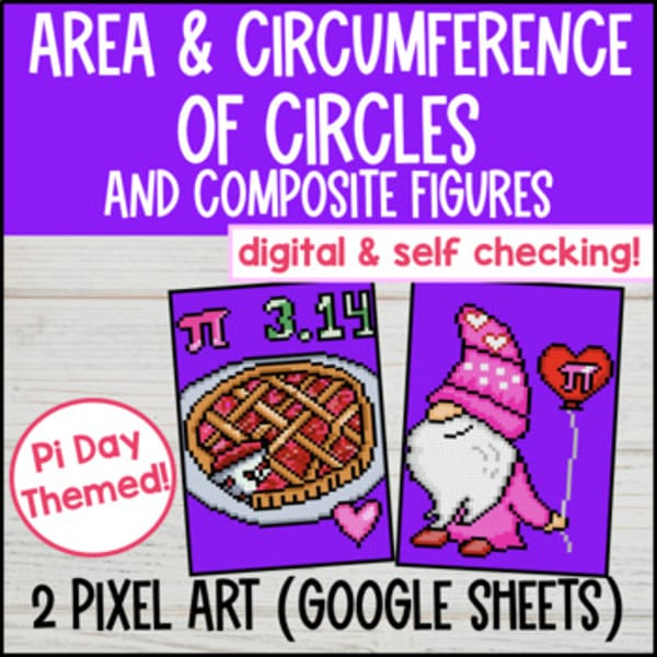 Thumbnail for Circumference and Area of Circles and Composite Figures | Digital Pixel Art