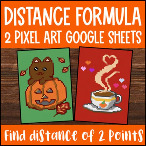 Thumbnail for Distance Formula Pixel Art Distance Two Points Applying the Pythagorean Theorem