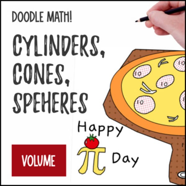 Thumbnail for Volume of Cylinders Cones Spheres | Pi Day Doodle & Color by Number Worksheets