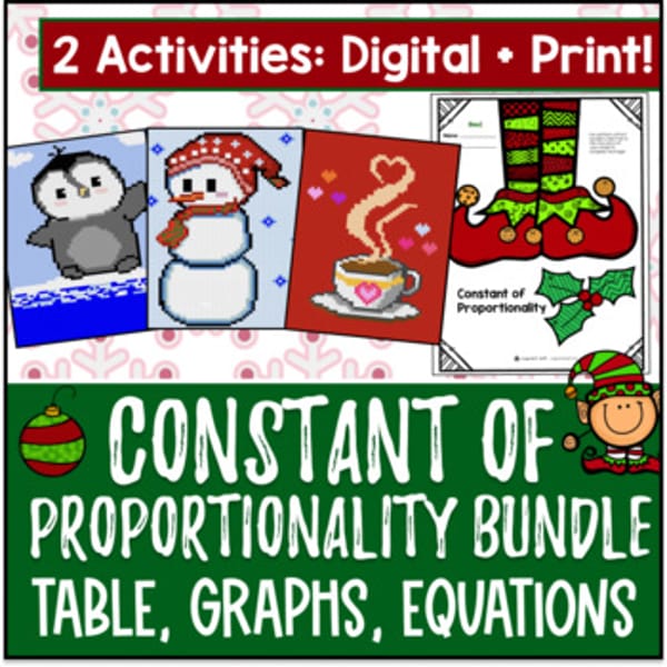 Thumbnail for [Winter] Constant of Proportionality Activity BUNDLE | Digital & Print