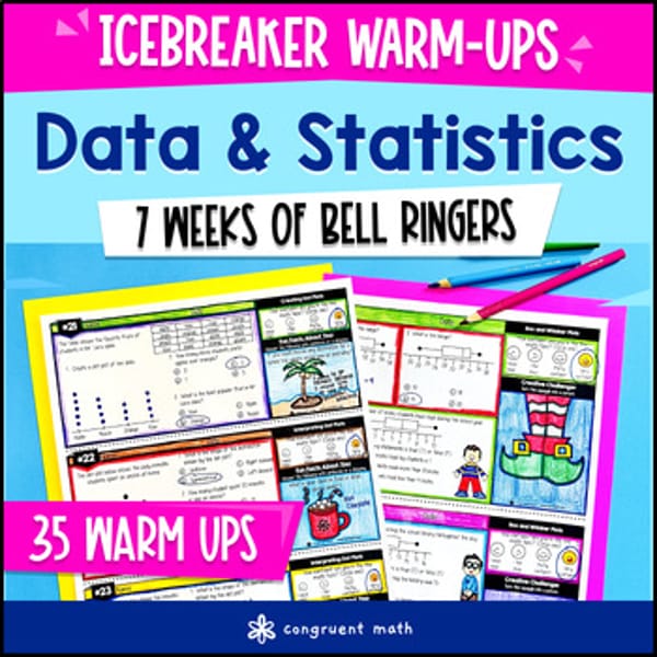 Thumbnail for Data & Statistics 6th Grade Math Warm Ups | Shapes of Distribution, Box Plots