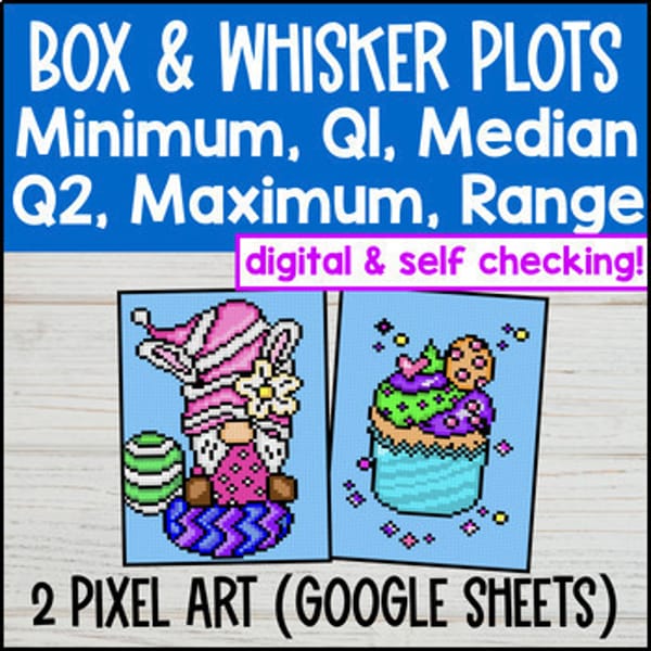 Thumbnail for [Spring] Box and Whisker Plots Digital Pixel Art Range Interquartile Variability