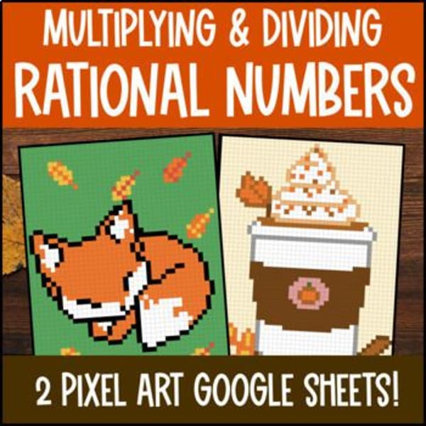 Thumbnail for [Thanksgiving] Multiplying and Dividing Rational Numbers Digital Pixel Art