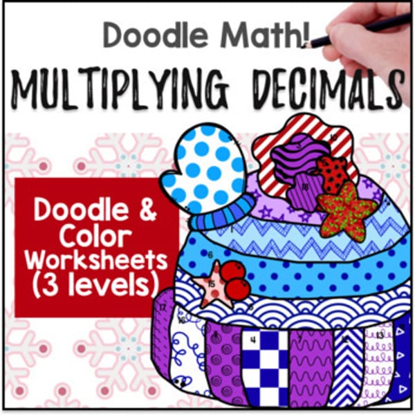 Thumbnail for Multiplying Decimals Doodle & Color by Number Worksheets Decimal Multiplication