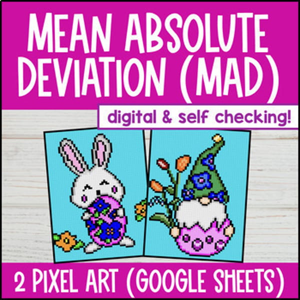 Thumbnail for Mean Absolute Deviation Digital Pixel Art Measures of Variability Spread Spring