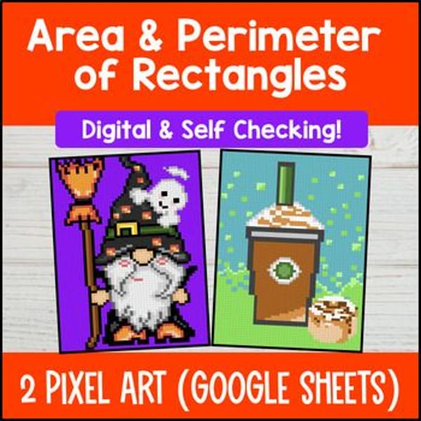 Thumbnail for [Fall Thanksgiving] Area and Perimeter of Rectangles Digital Pixel Art 4th Grade