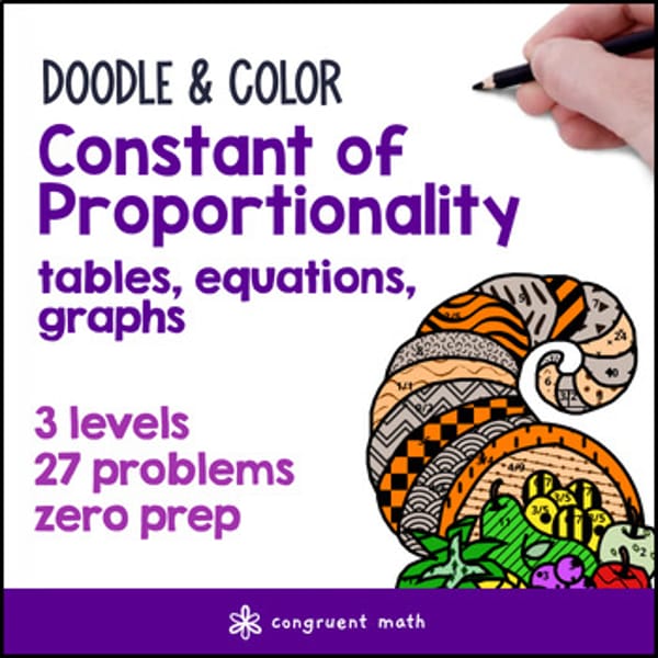 Thumbnail for Constant of Proportionality | Doodle and Color Worksheets Color by Number