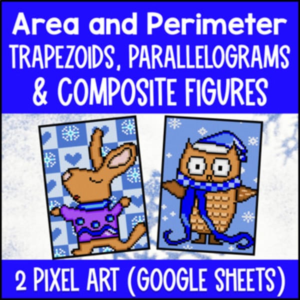 Thumbnail for Area Perimeter of Composite Figures Digital Pixel Art Parallelograms Winter Math