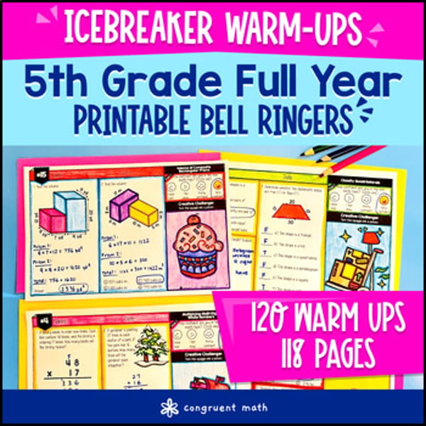 Thumbnail for 5th Grade Math Warm Ups Full-Year Bell Ringers Back to School BUNDLE CCSS TEKS