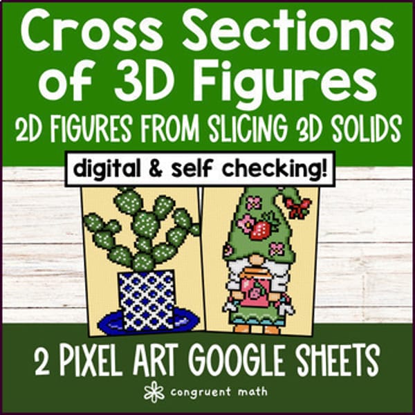 Thumbnail for Cross Sections of 3D Figures Pixel Art | Slicing Prisms Pyramids