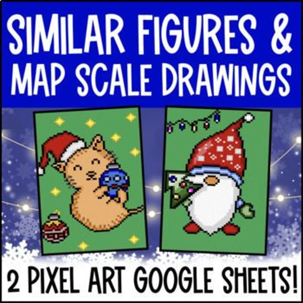 Thumbnail for [Christmas] Similar Figures Digital Pixel Art Scale Factors Map Drawings Models