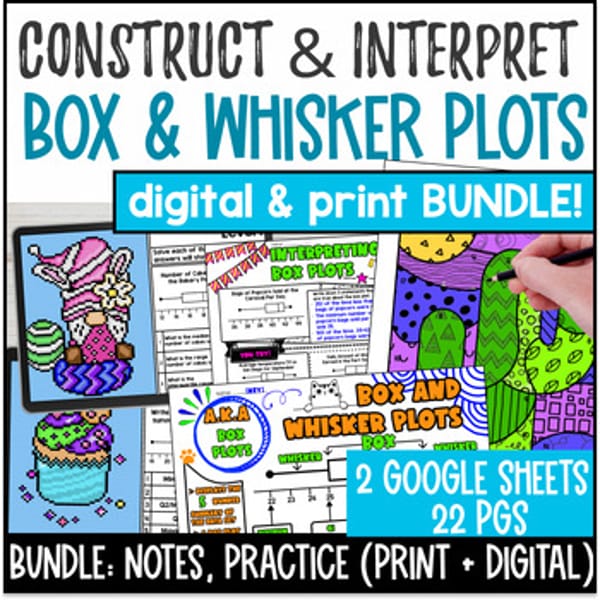Thumbnail for Box & Whisker Plots Guided Notes & Activity BUNDLE | Digital & Print