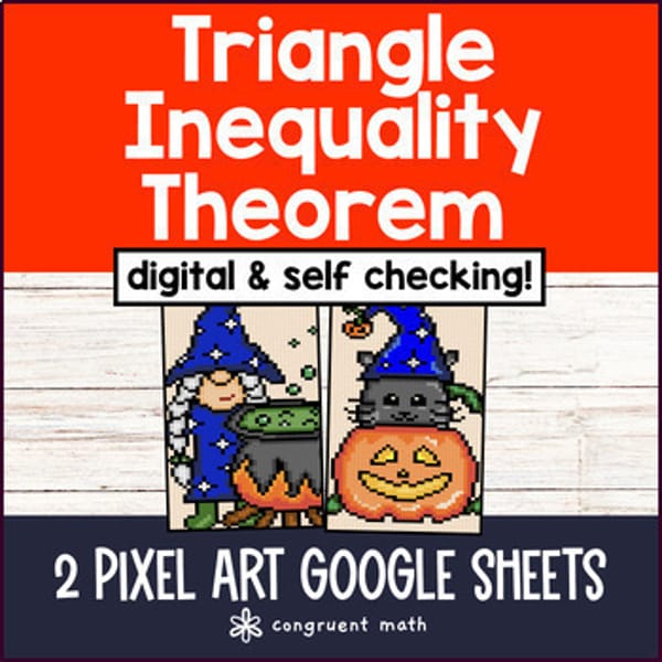 Thumbnail for [Free] Triangle Inequality Theorem Pixel Art | Digital Math Freebie