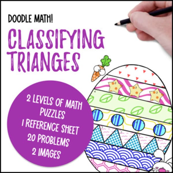 Thumbnail for [Spring] Classifying Triangles Doodle Math: Twist on Color by Number Worksheets