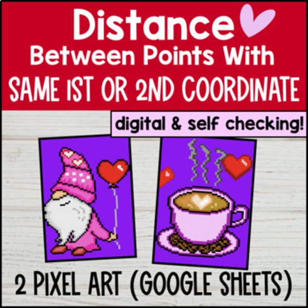 Thumbnail for Distance on Coordinate Plane Digital Pixel Art Absolute Value Ordered Pairs CCSS