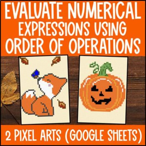Thumbnail for [Fall] Evaluating Numerical Expressions Digital Pixel Art Order of Operations