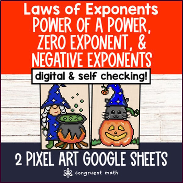 Thumbnail for Negative, Zero, Power of Power Digital Pixel Art Laws of Exponents Properties