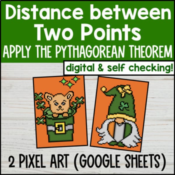 Thumbnail for Distance on the Coordinate Plane Digital Pixel Art Applying Pythagorean Theorem